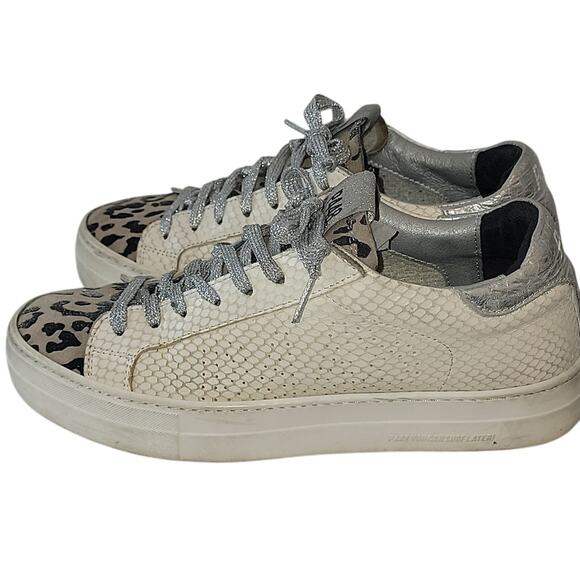 P448 Thea Python Roccia White Leather Platform Sneakers, size 40 - Picture 4 of 11